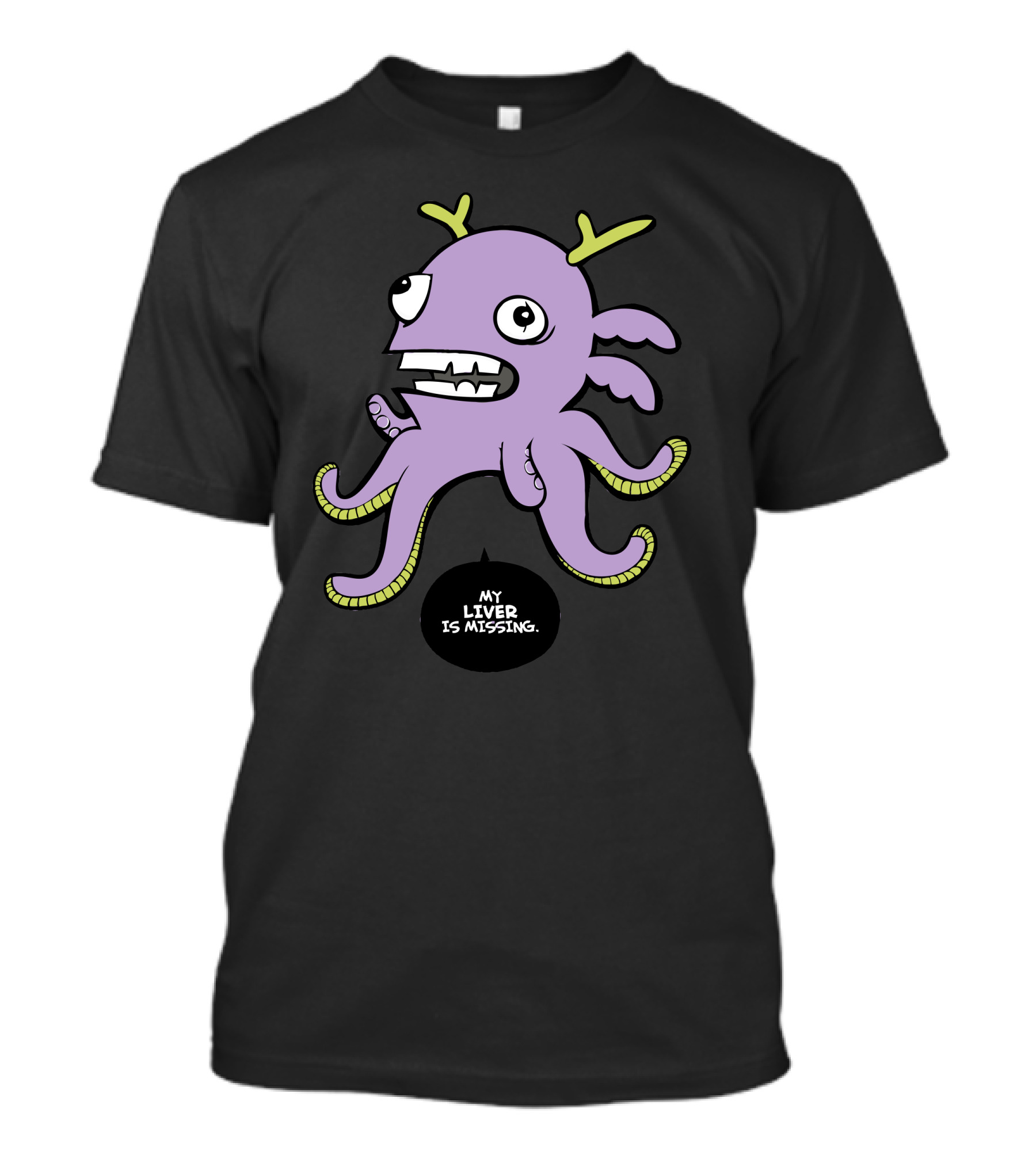My Liver Is Missing Purple Tentacled Monster T-Shirt