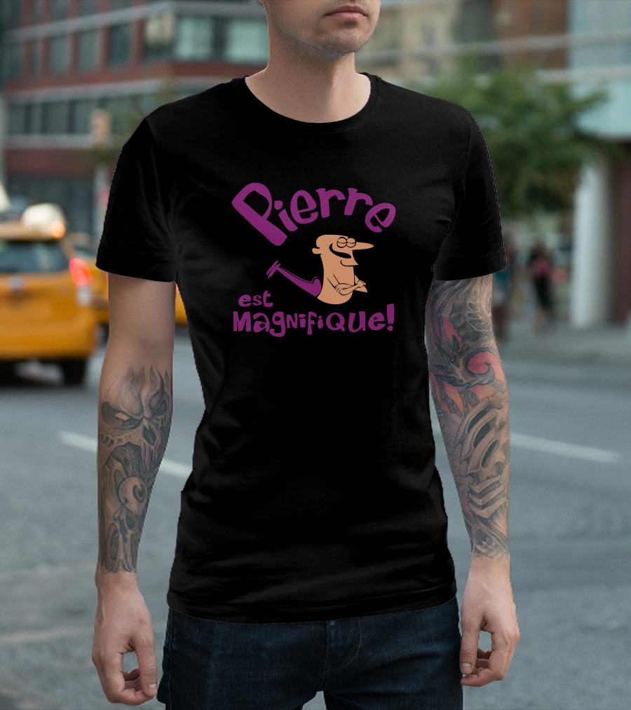 Pierre Est Magnifique Swinging Cartoon Character T-Shirt