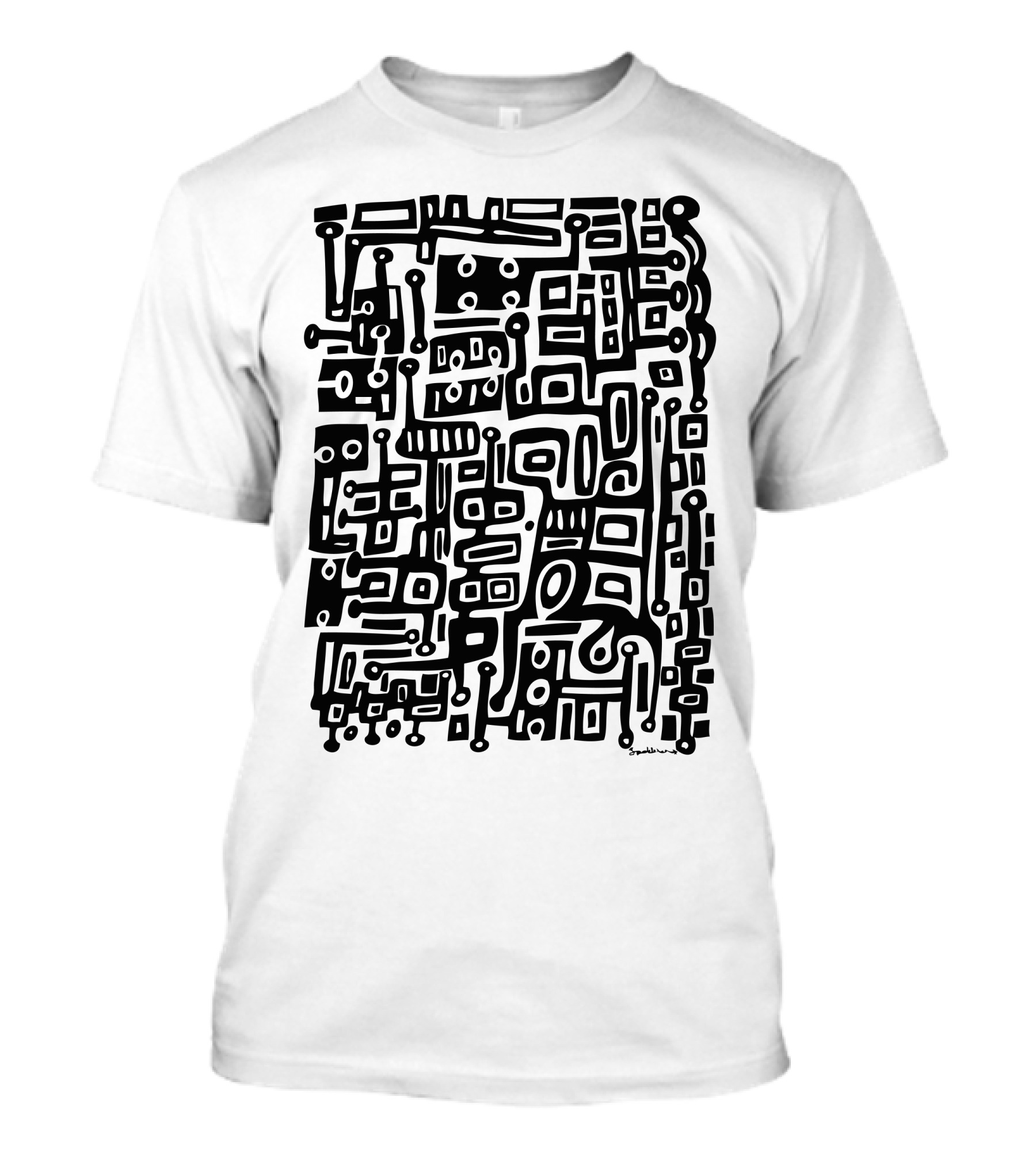 Primitive Doodle Abstract Geometric T-Shirt