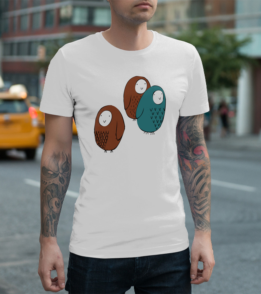 Where Is South Owl Trio Minimalist T-Shirt