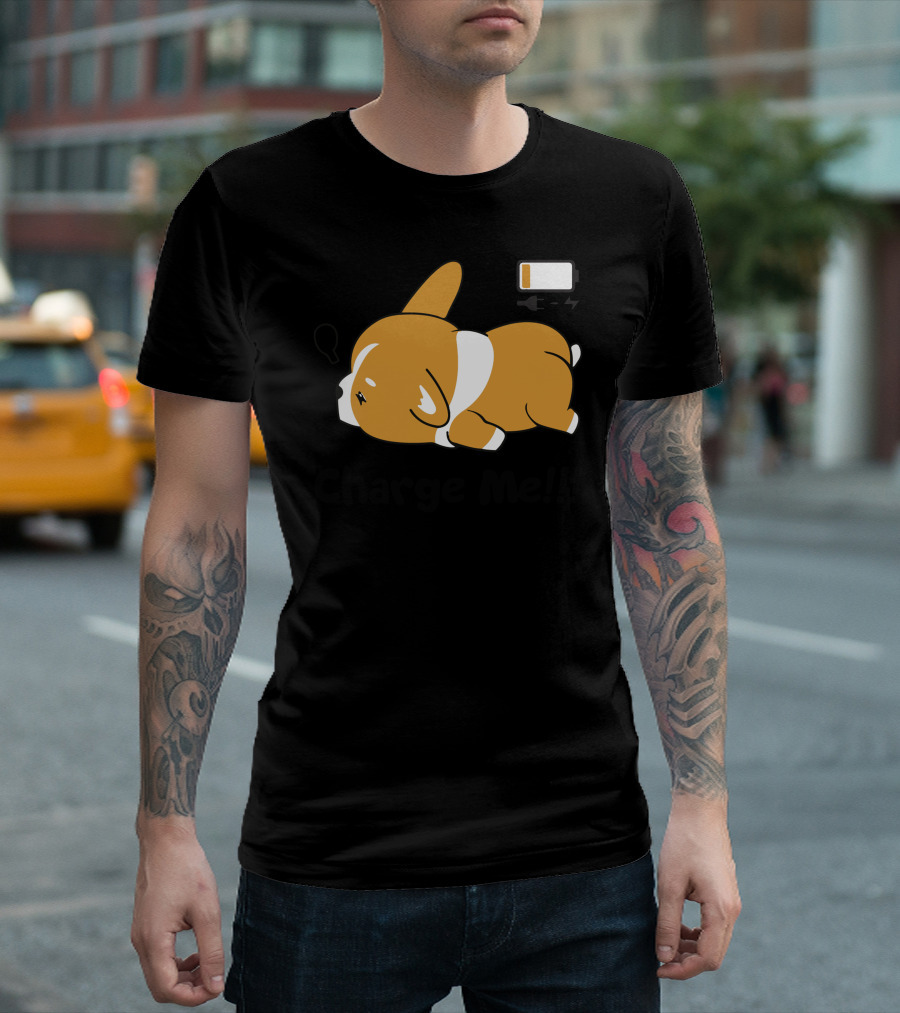 Corgi Low Battery Charge Me Cute Puppy T-Shirt