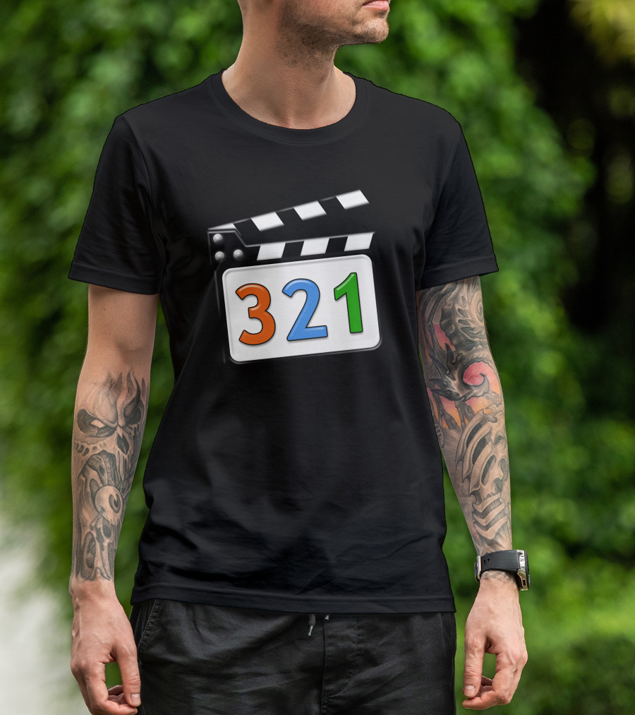 321 Media Player Icon Clapperboard T-Shirt