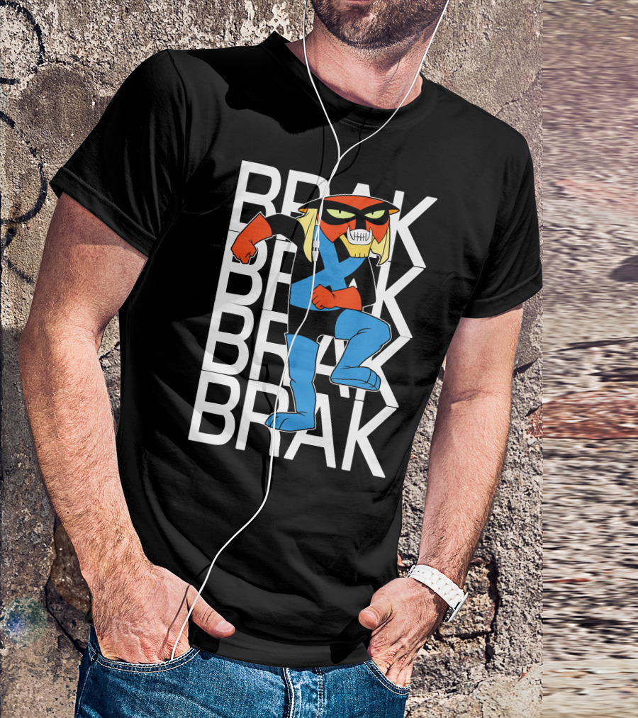 Brak Space Ghost Cartoon Alien Space Pirate Brak Character Repeated T-Shirt