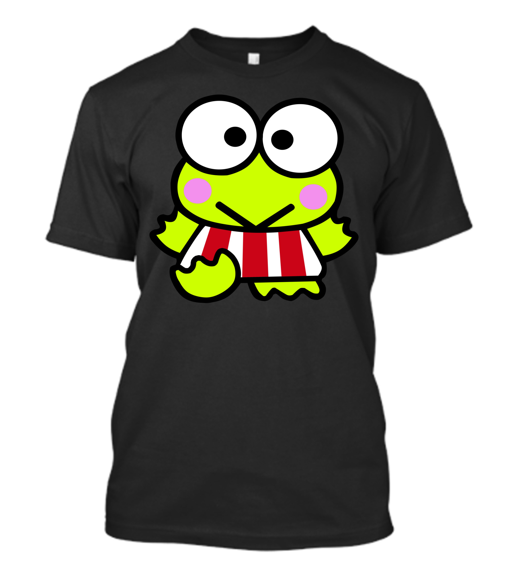 Keroppi Frog Character In Red And White Striped T-Shirt