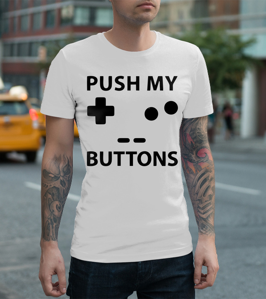 Push My Buttons Retro Game Controller Face T-Shirt