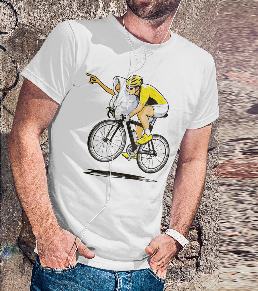 Cyclist With E.T. Homage In Yellow Riding Gear T-Shirt