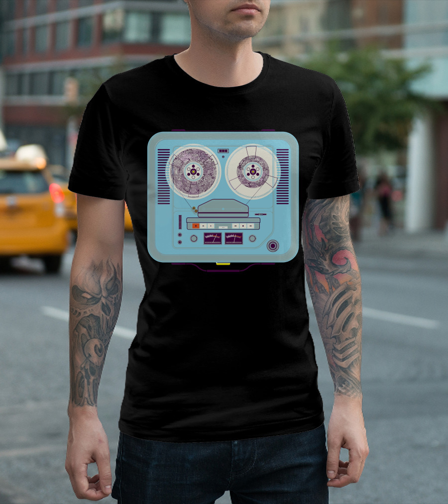 Vintage Reel To Reel Tape Recorder Retro T-Shirt