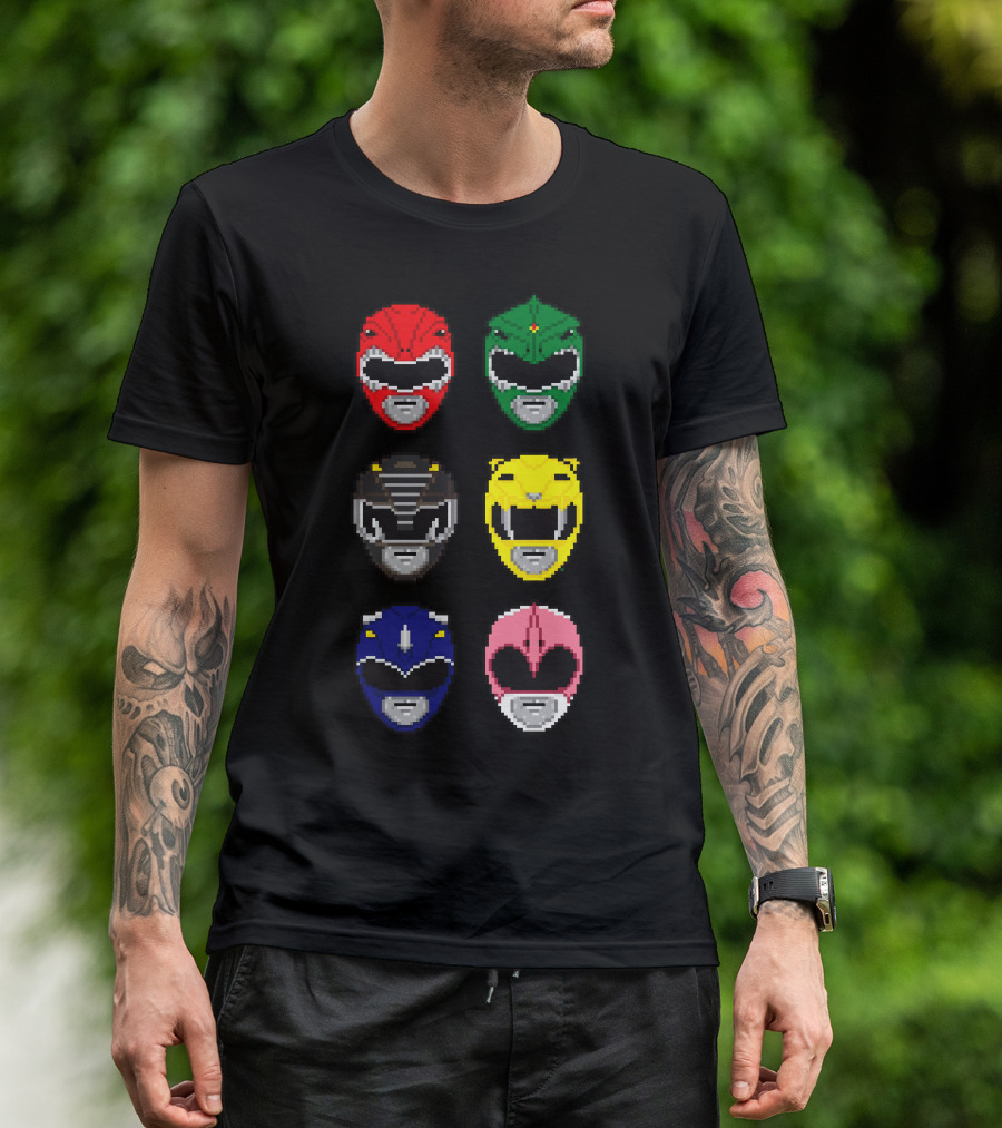 Retrograde Nostalgia Mighty Morphin Power Helmets T-Shirt