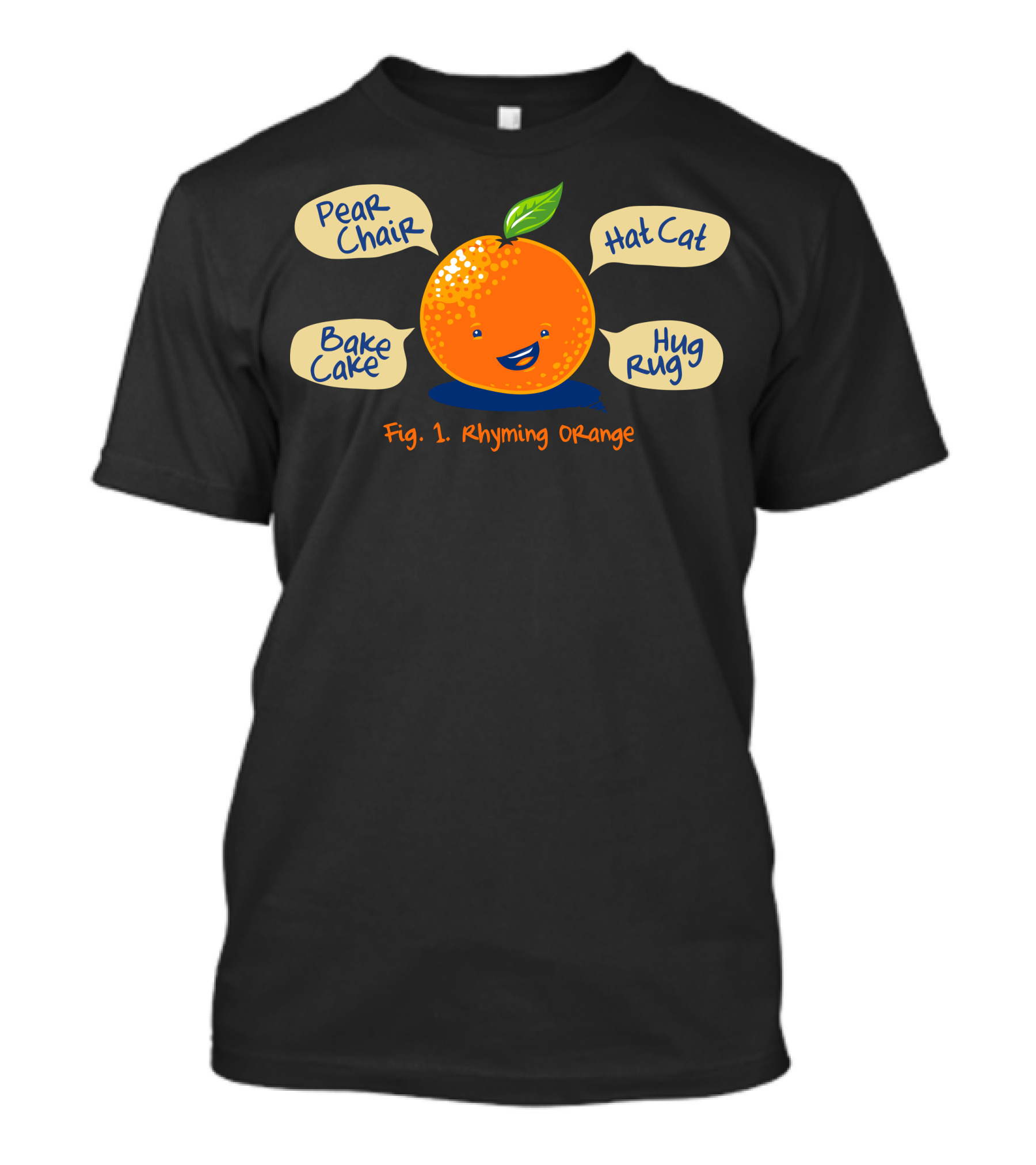 Pear Chair Bake Cake Hat Cat Hug Rug Fig. 1 Rhyming Orange T-Shirt