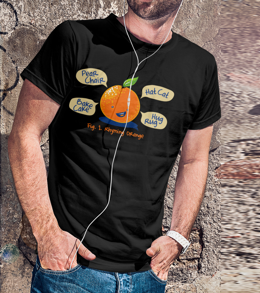 Pear Chair Bake Cake Hat Cat Hug Rug Fig. 1 Rhyming Orange T-Shirt