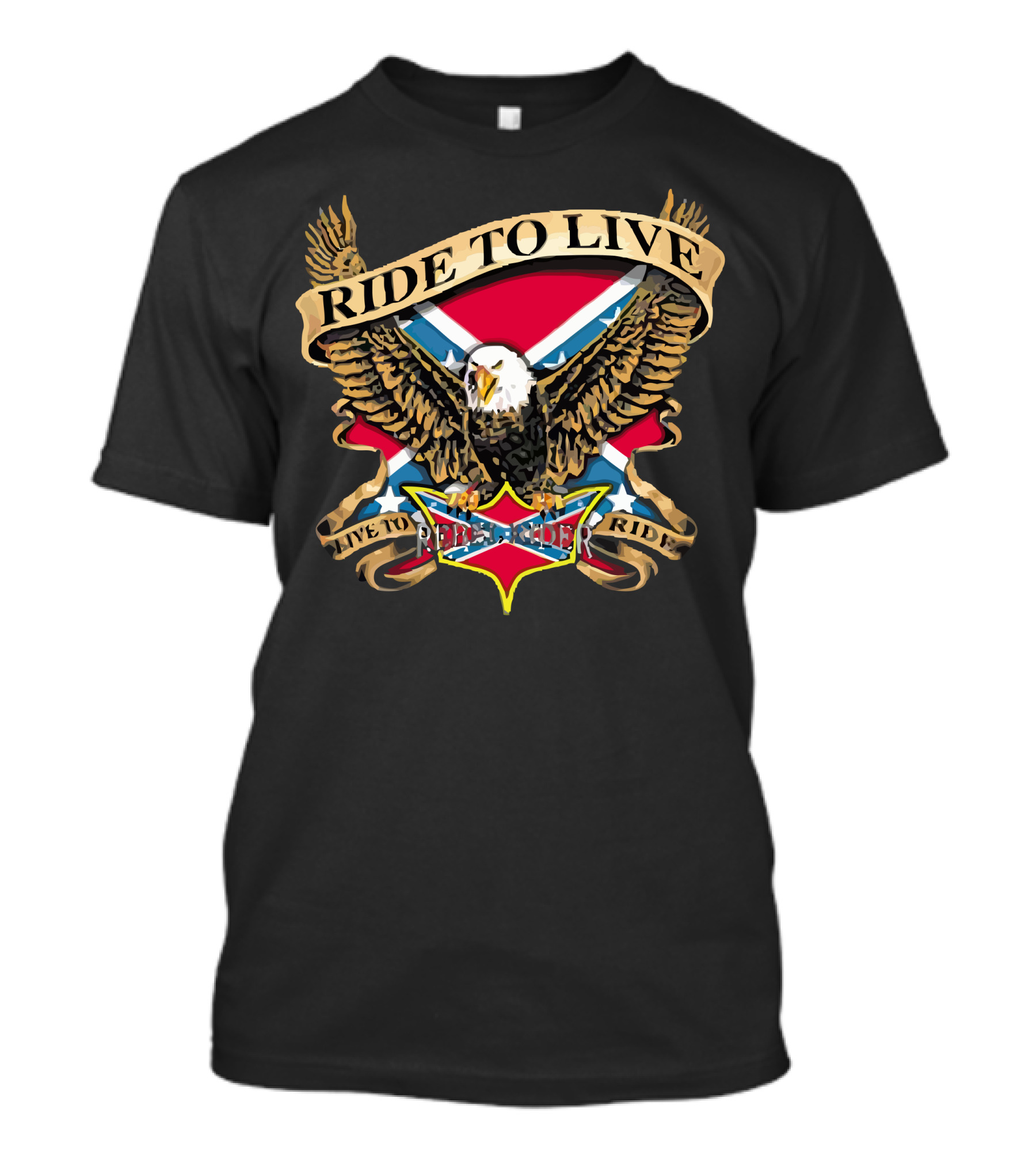 Ride To Live Eagle Flag Live To Ride Free Rider T-Shirt