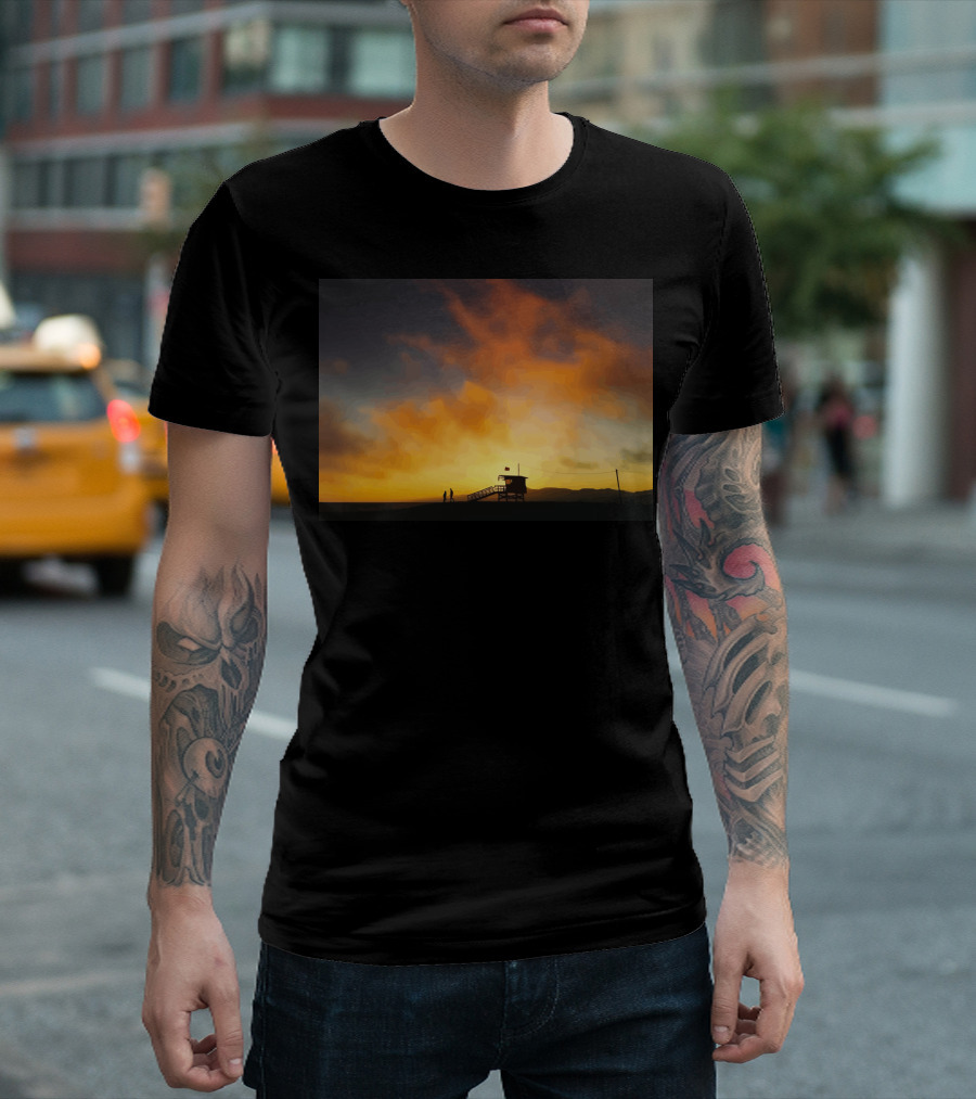 We Set Fire To The Sky Silhouette Sunset Scene T-Shirt