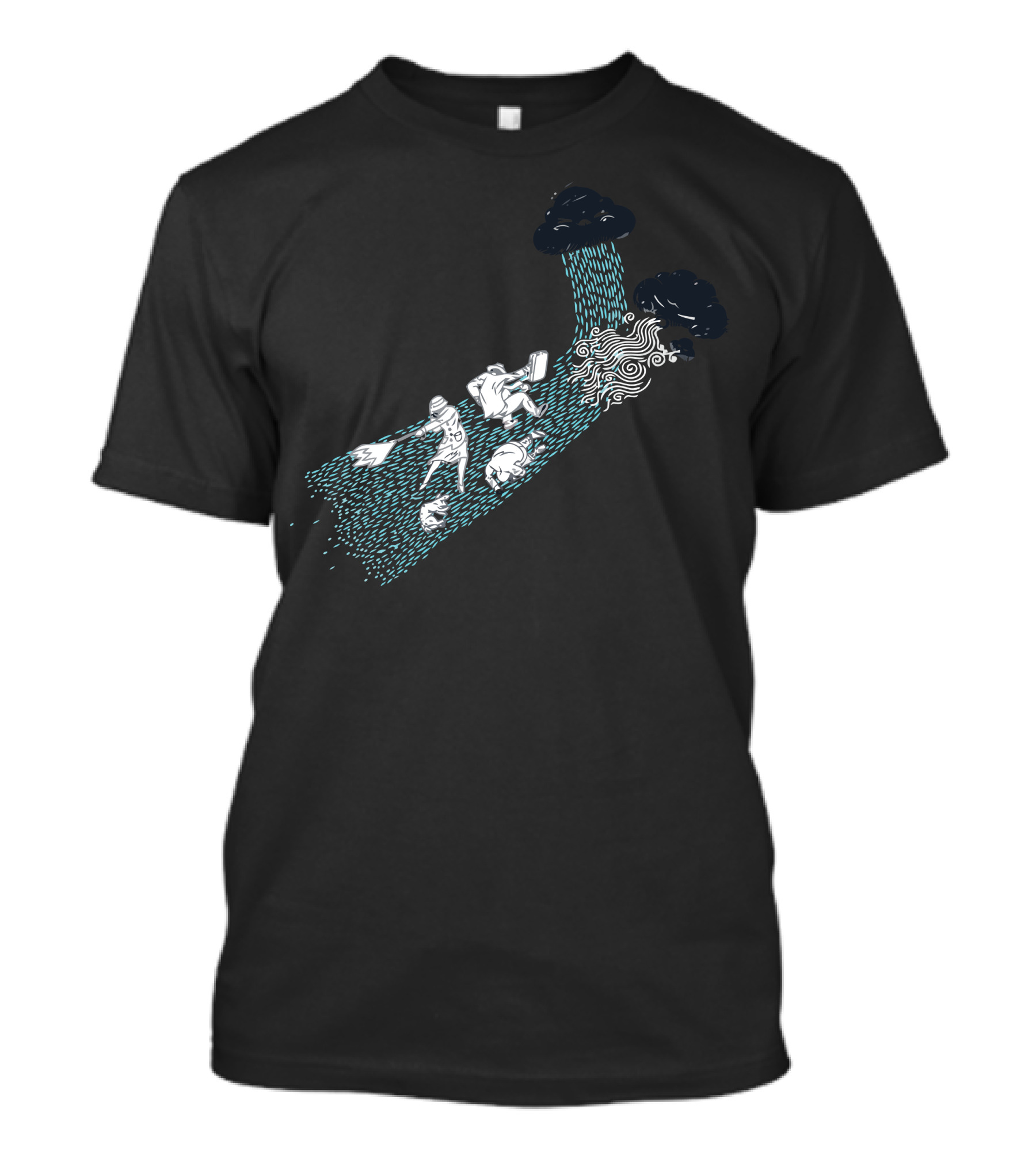 Wet And Windy Adventure Under Stormy Clouds T-Shirt