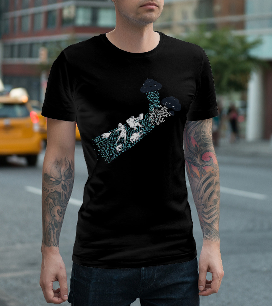 Wet And Windy Adventure Under Stormy Clouds T-Shirt
