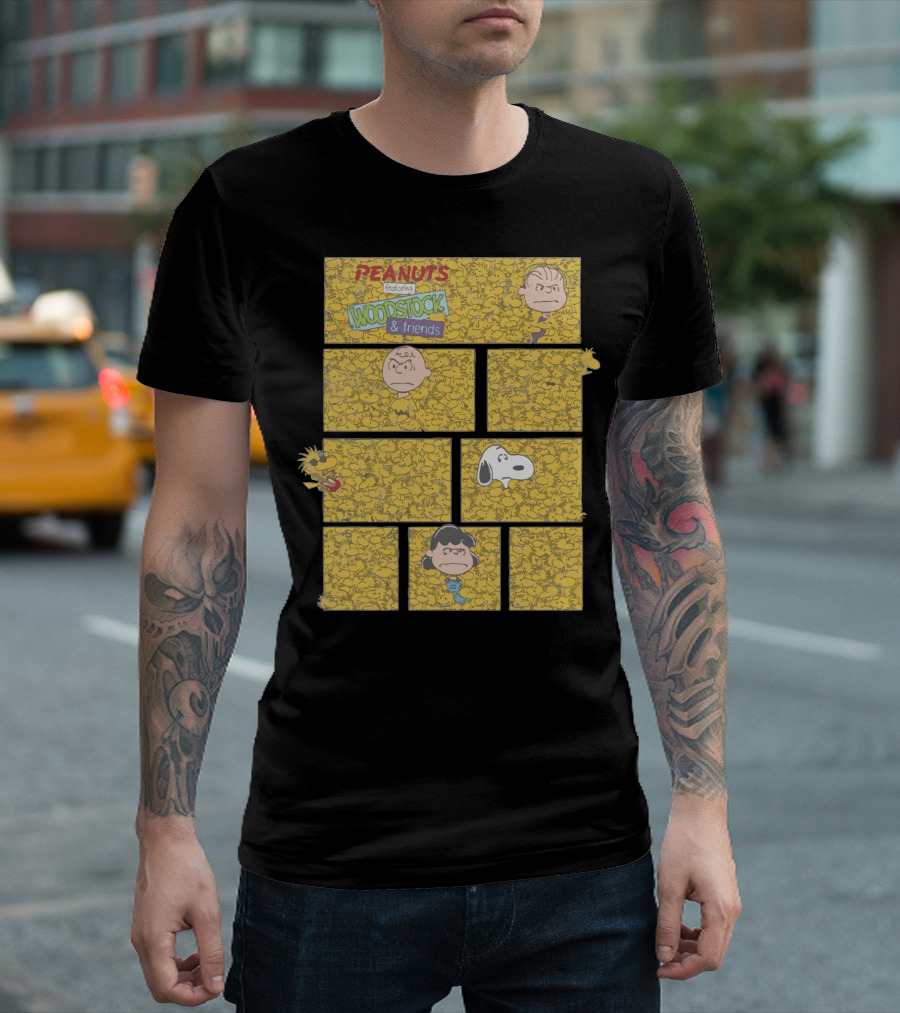 PEANUTS Featuring Woodstock and Friends Charlie Brown Snoopy Linus Lucy T-Shirt
