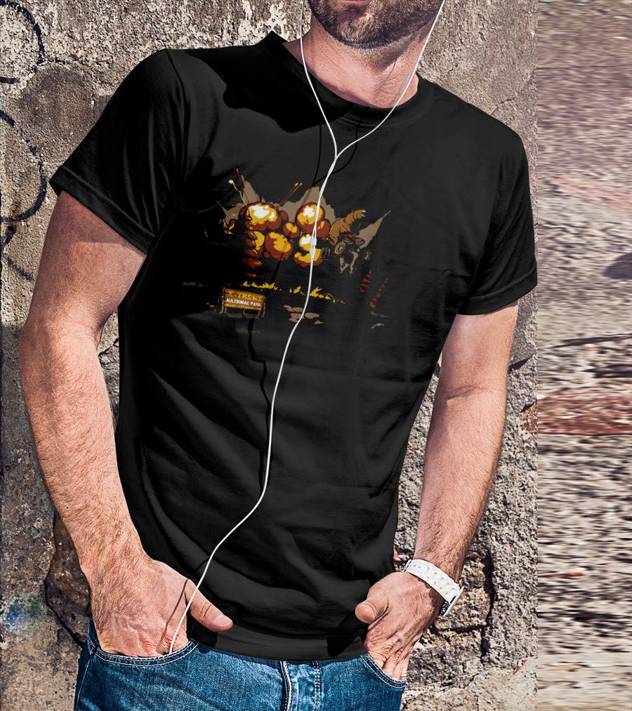 X Treme National Park ATV Adventure Explosion Forest Scene T-Shirt