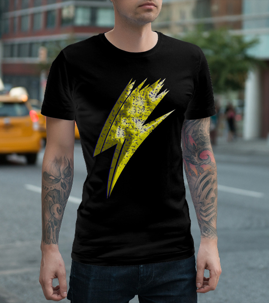 Bolt Lightning Flash Icon Yellow Grunge T-Shirt