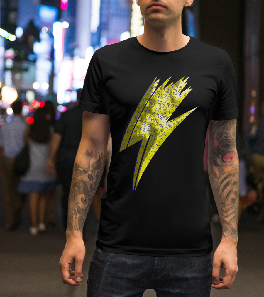 Bolt Lightning Flash Icon Yellow Grunge T-Shirt