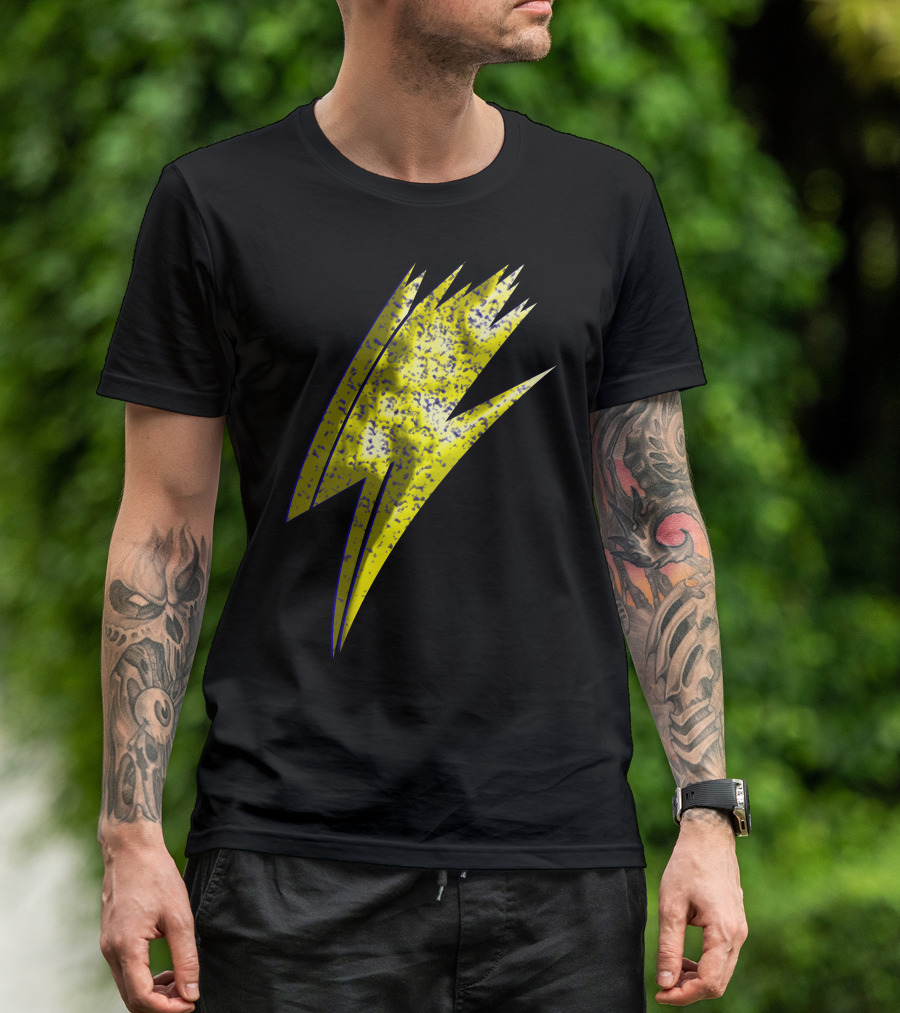 Bolt Lightning Flash Icon Yellow Grunge T-Shirt