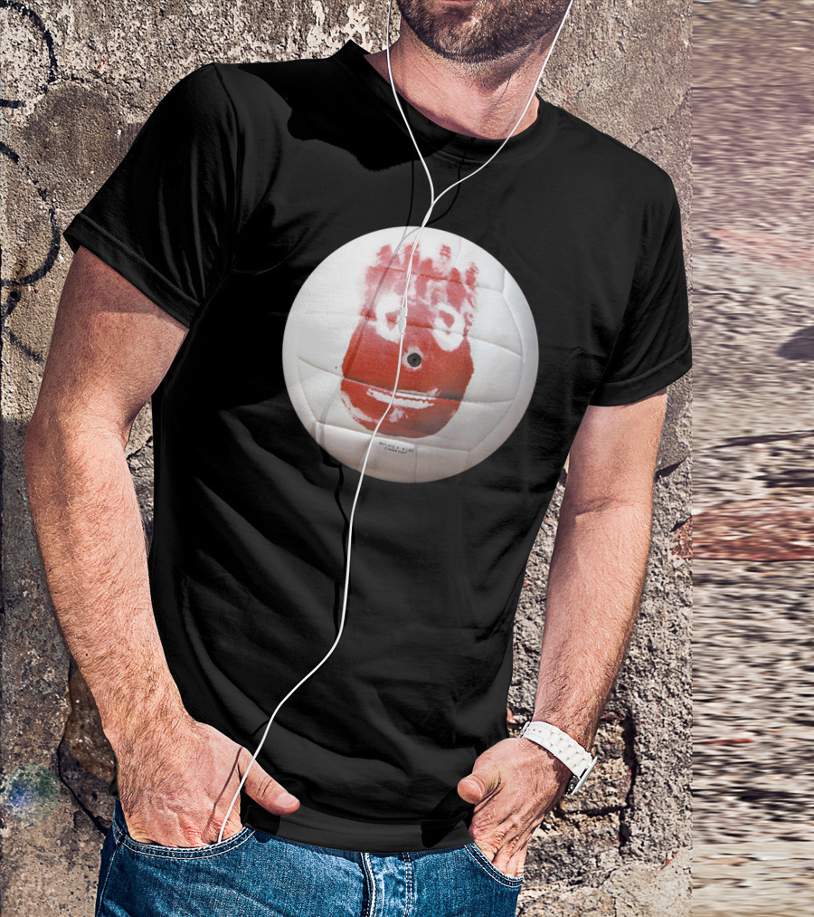 Cast Away Movie Wilson Volleyball Handprint Face T-Shirt