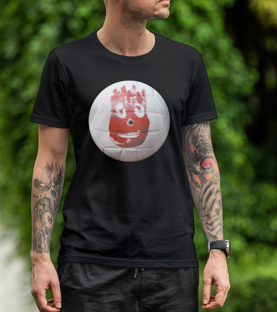 Cast Away Movie Wilson Volleyball Handprint Face T-Shirt