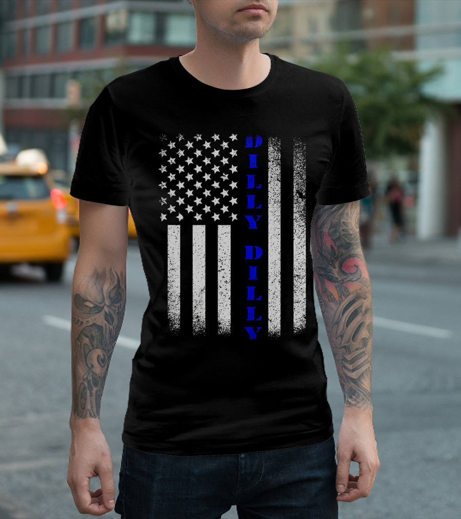 Dilly Dilly Vertical Stars and Stripes American Flag T-Shirt