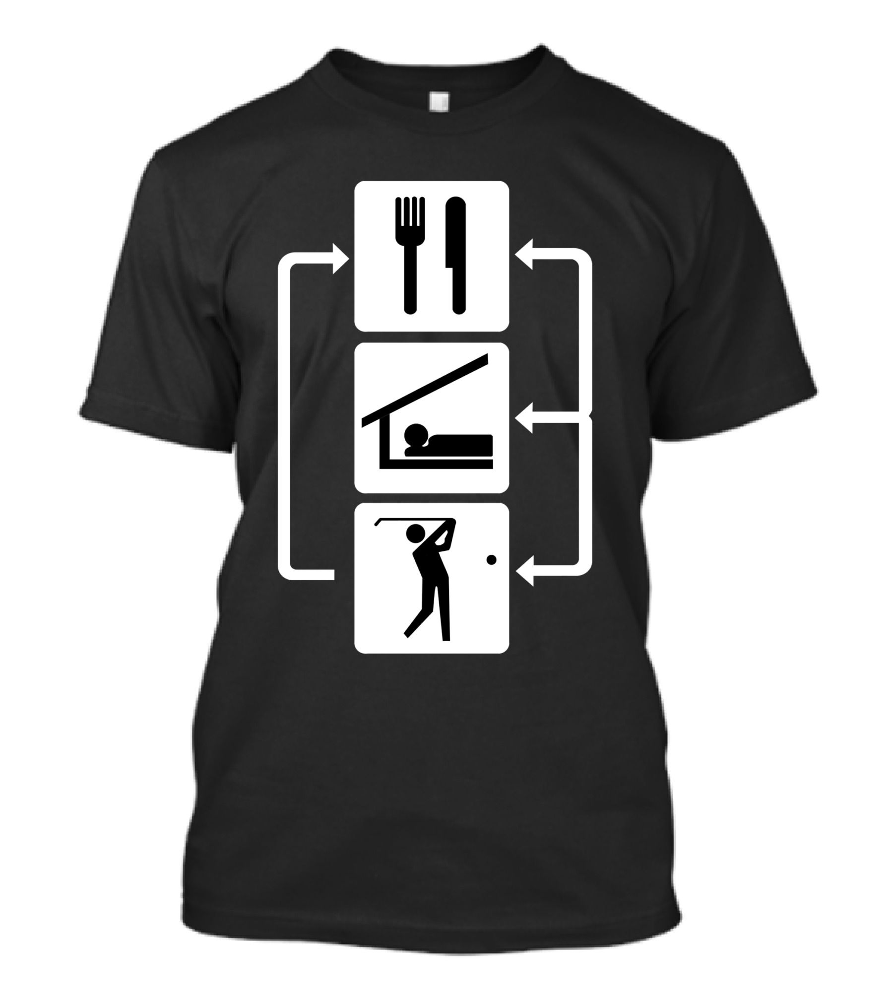 Eat Sleep Golf Cool Sport Dad Golfing Routine T-Shirt