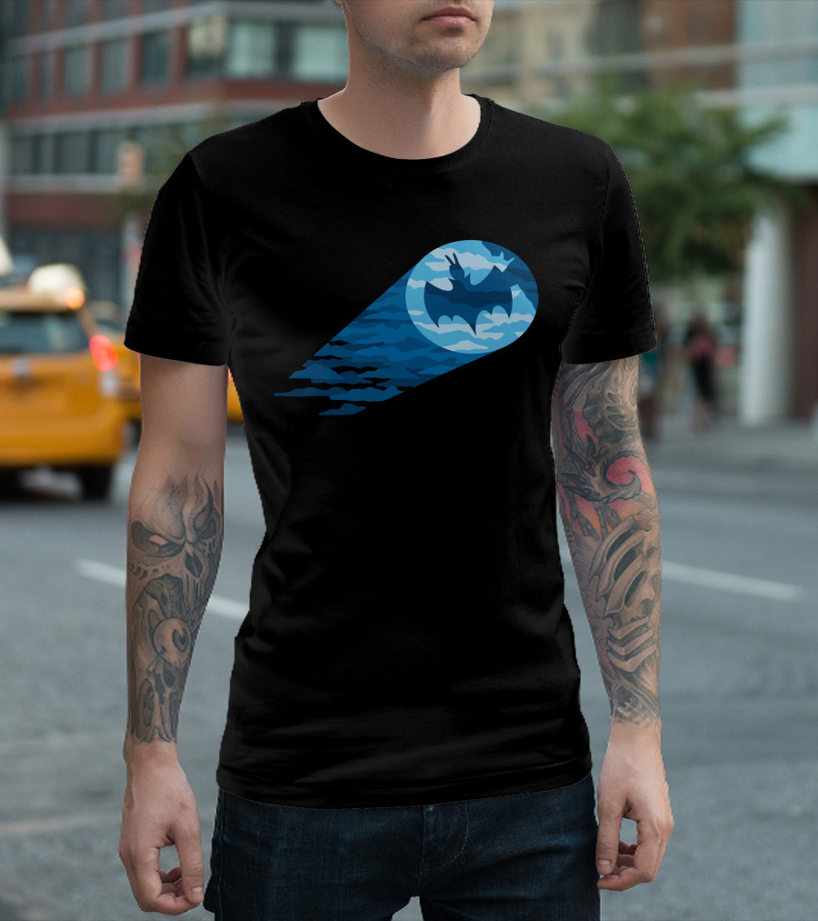 Gotham Bat Signal Cloud Shadows T-Shirt