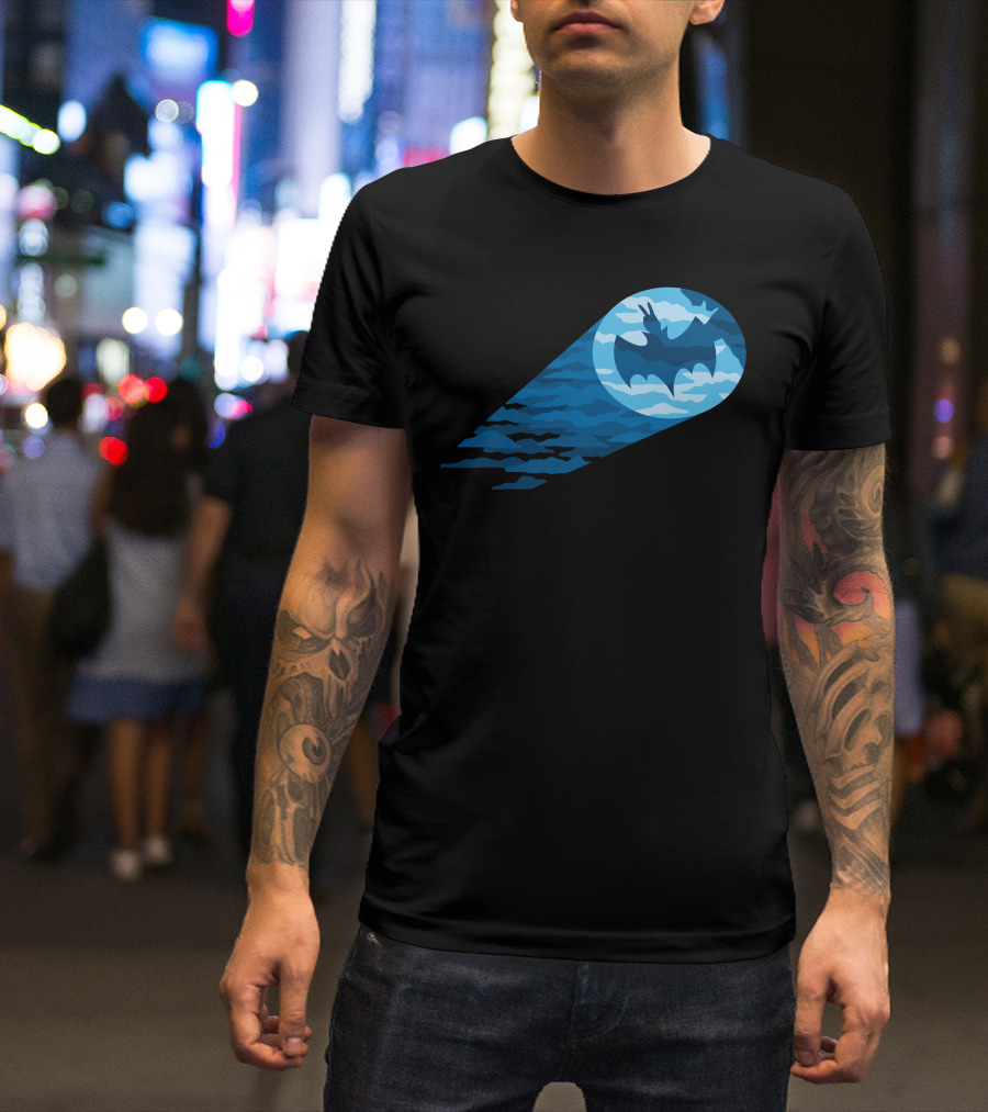 Gotham Bat Signal Cloud Shadows T-Shirt