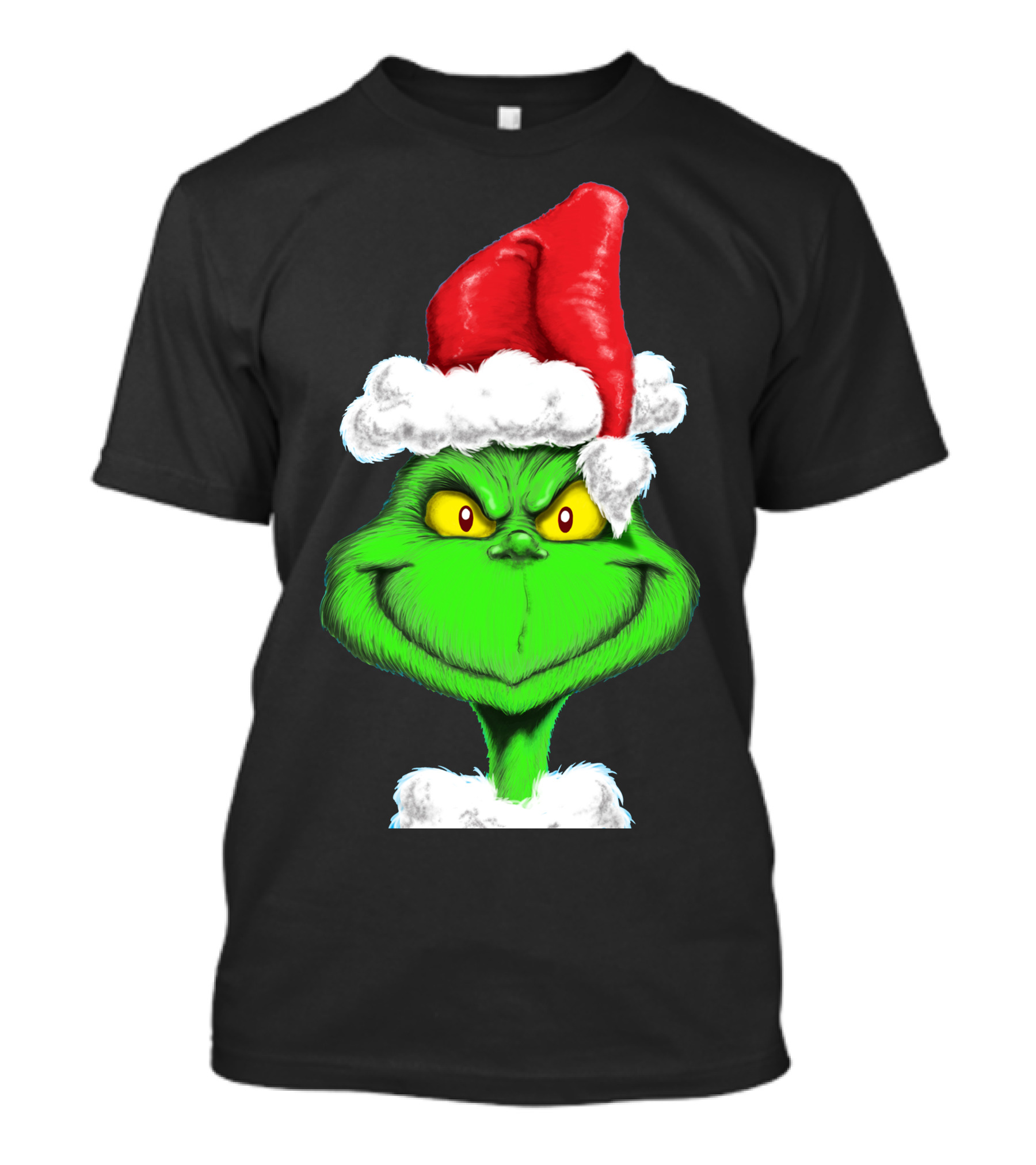 Grinch Santa Hat Christmas T-Shirt