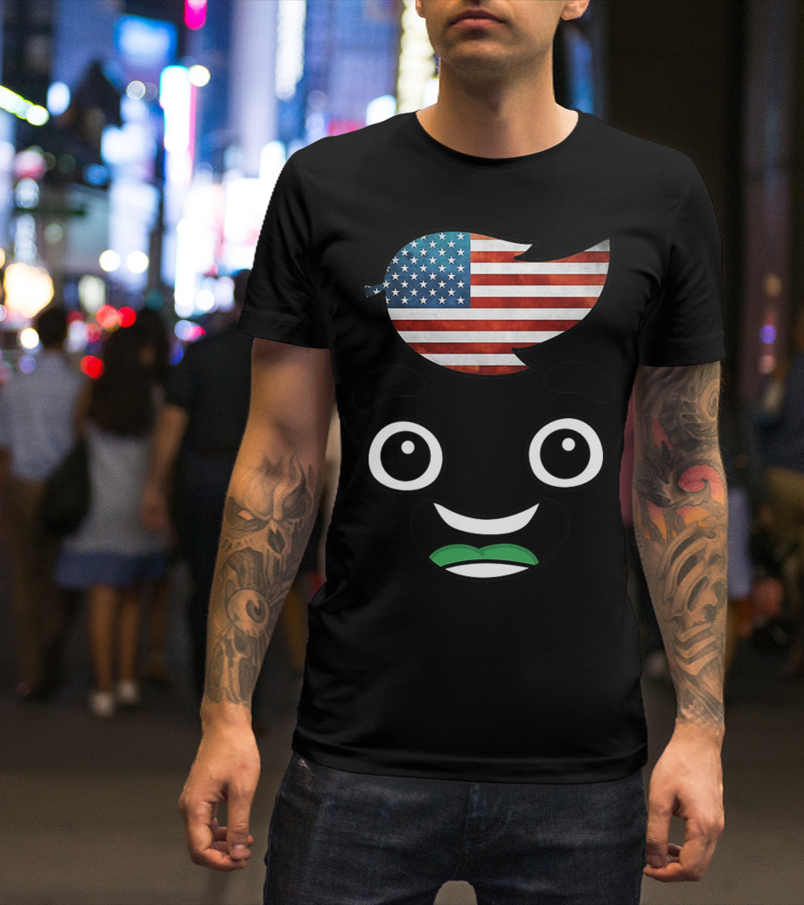 Guava Juice America Flag Hair Smile Face T-Shirt