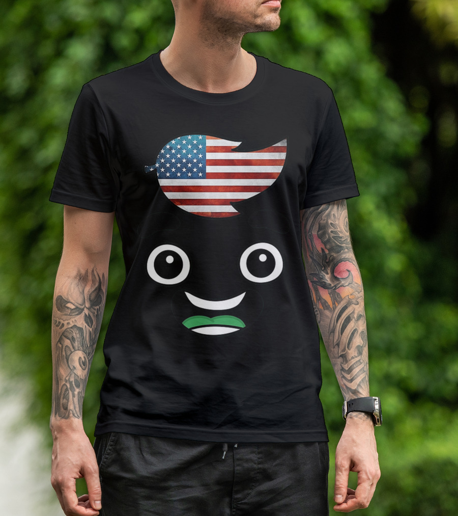 Guava Juice America Flag Hair Smile Face T-Shirt