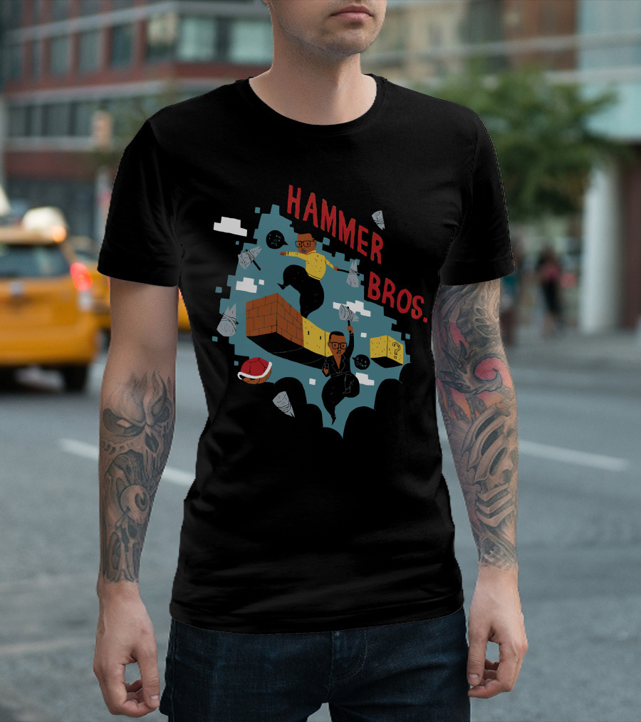 Hammer Bros Mario-Inspired Platform Adventure with Brick Blocks T-Shirt