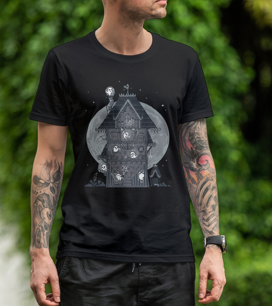 Haunted Housework Boo-tiful Spooky Ghost Mansion T-Shirt