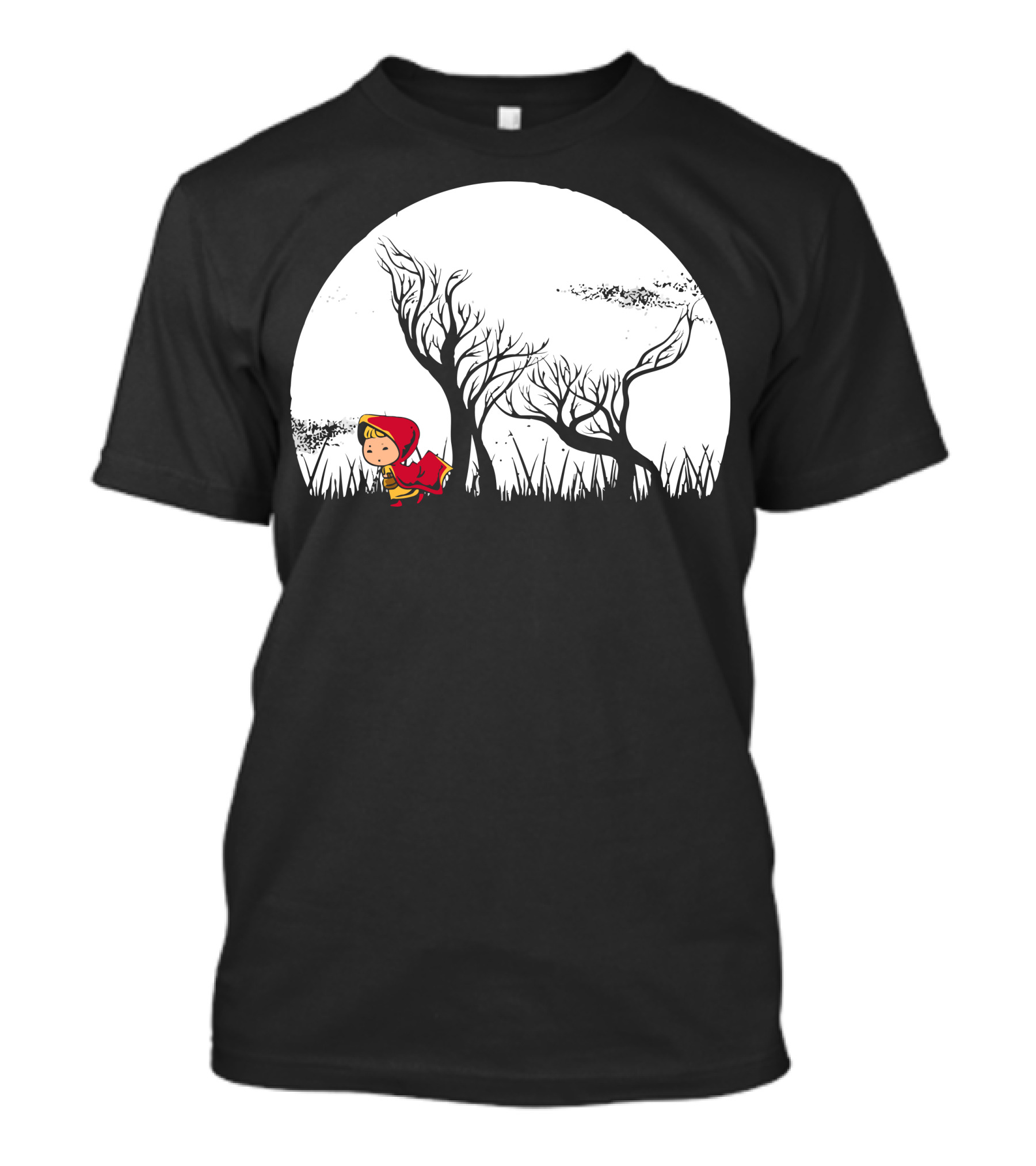 Red Riding Hood Hidden Wolf Forest Moon T-Shirt