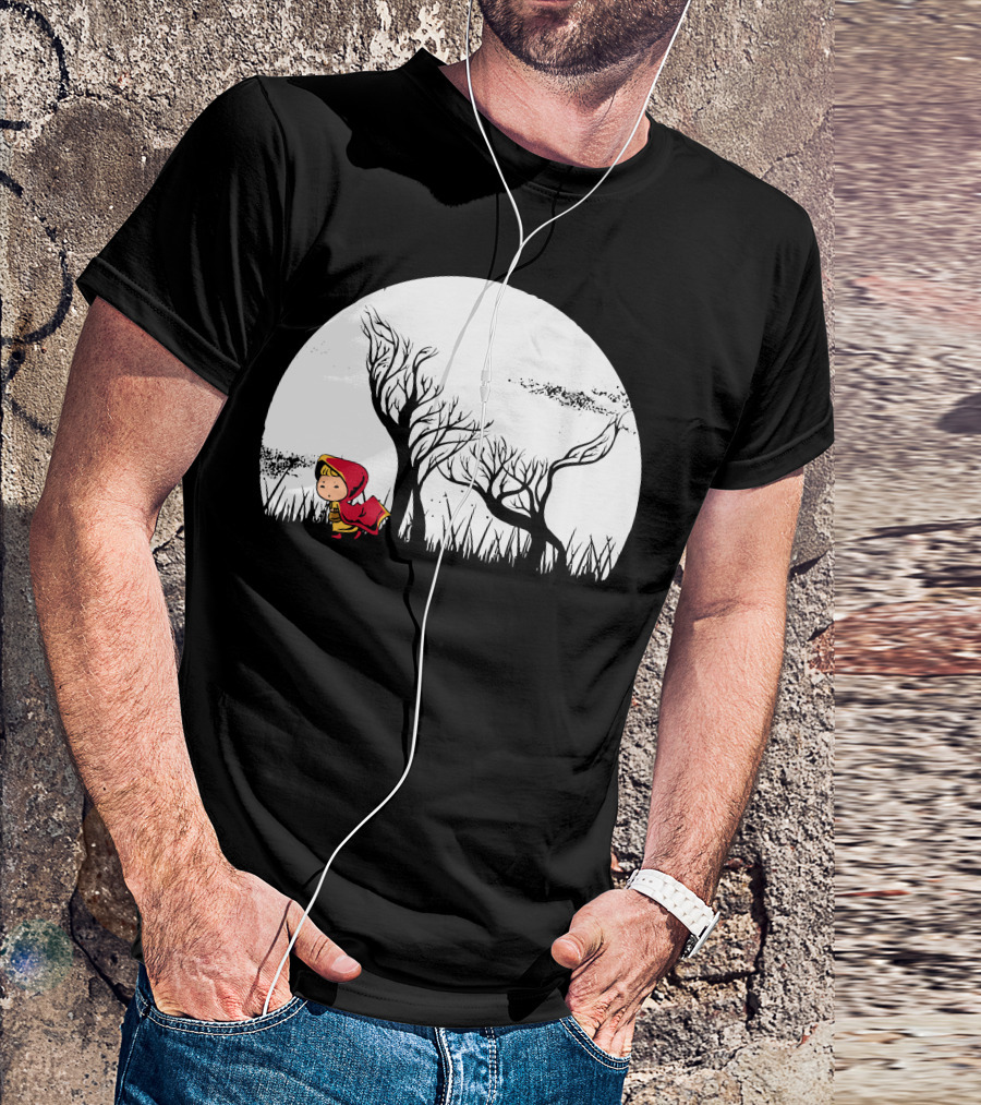 Red Riding Hood Hidden Wolf Forest Moon T-Shirt