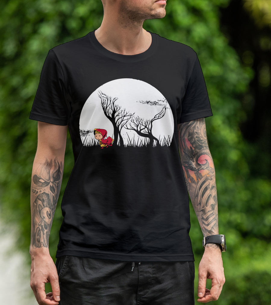 Red Riding Hood Hidden Wolf Forest Moon T-Shirt