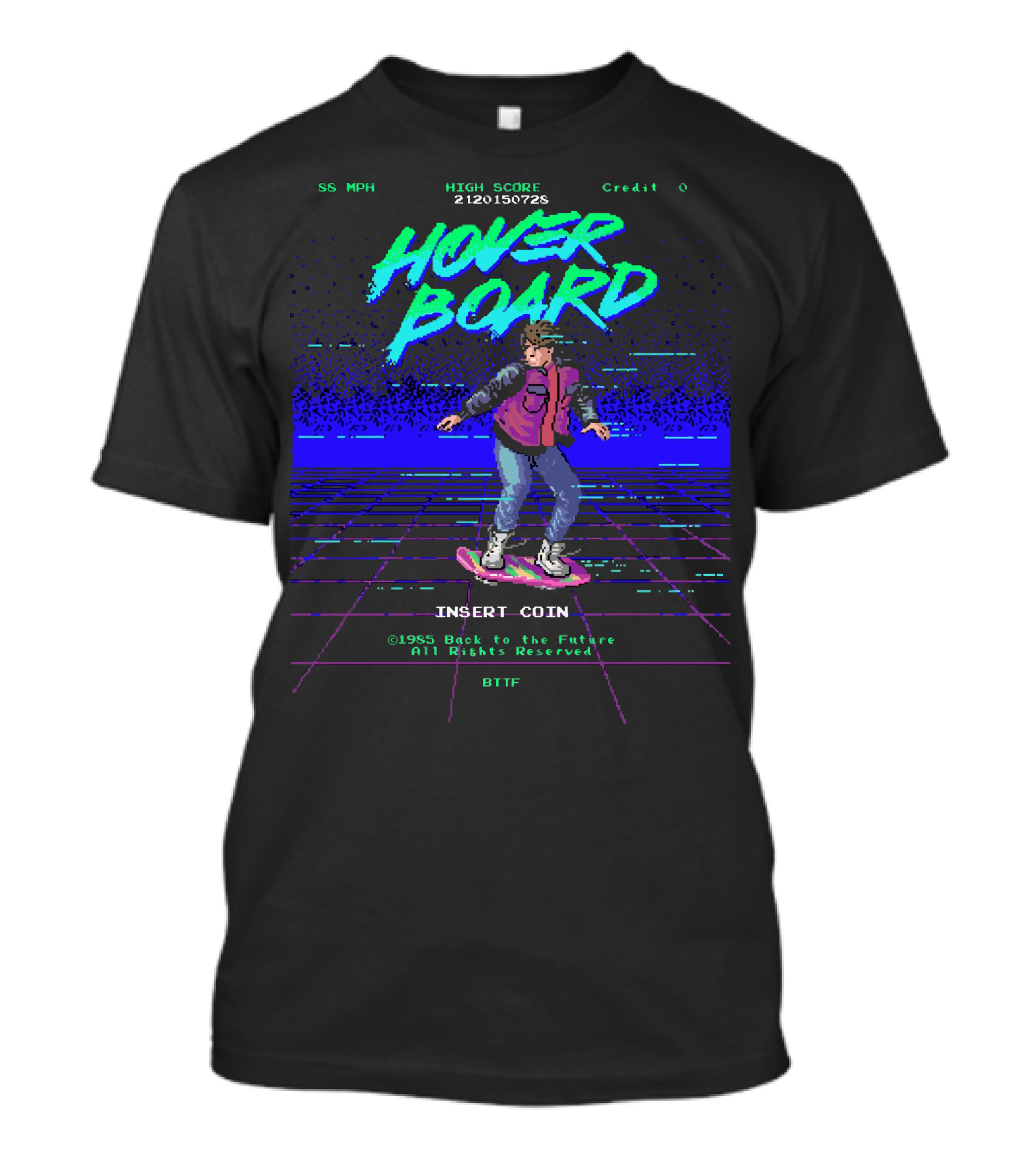 HOVER BOARD 1985 Back To The Future INSERT COIN BTTF T-Shirt