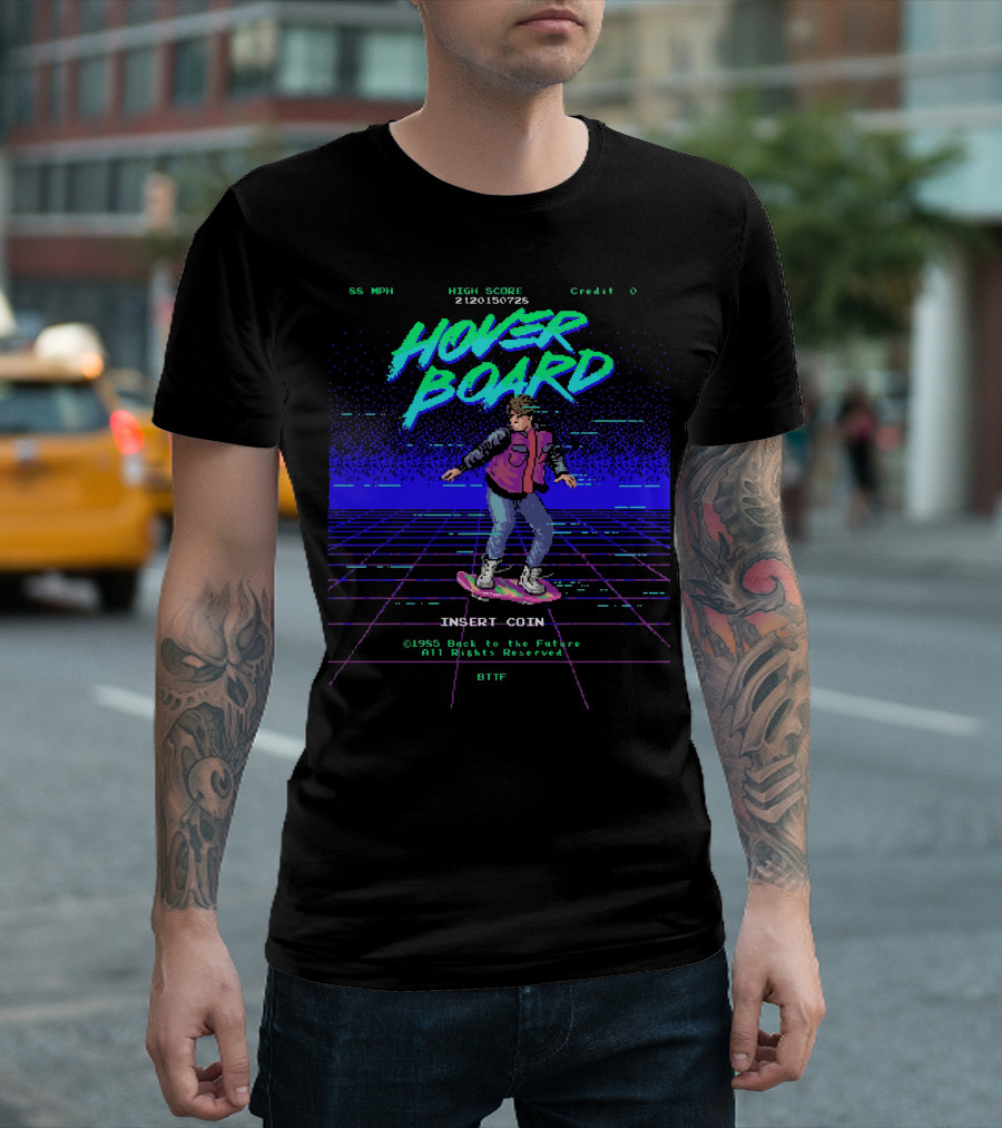 HOVER BOARD 1985 Back To The Future INSERT COIN BTTF T-Shirt