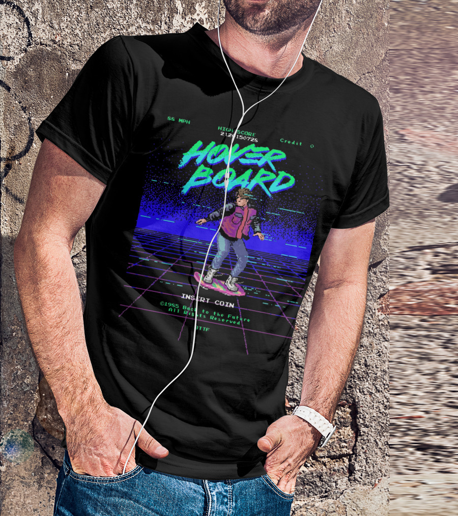 HOVER BOARD 1985 Back To The Future INSERT COIN BTTF T-Shirt