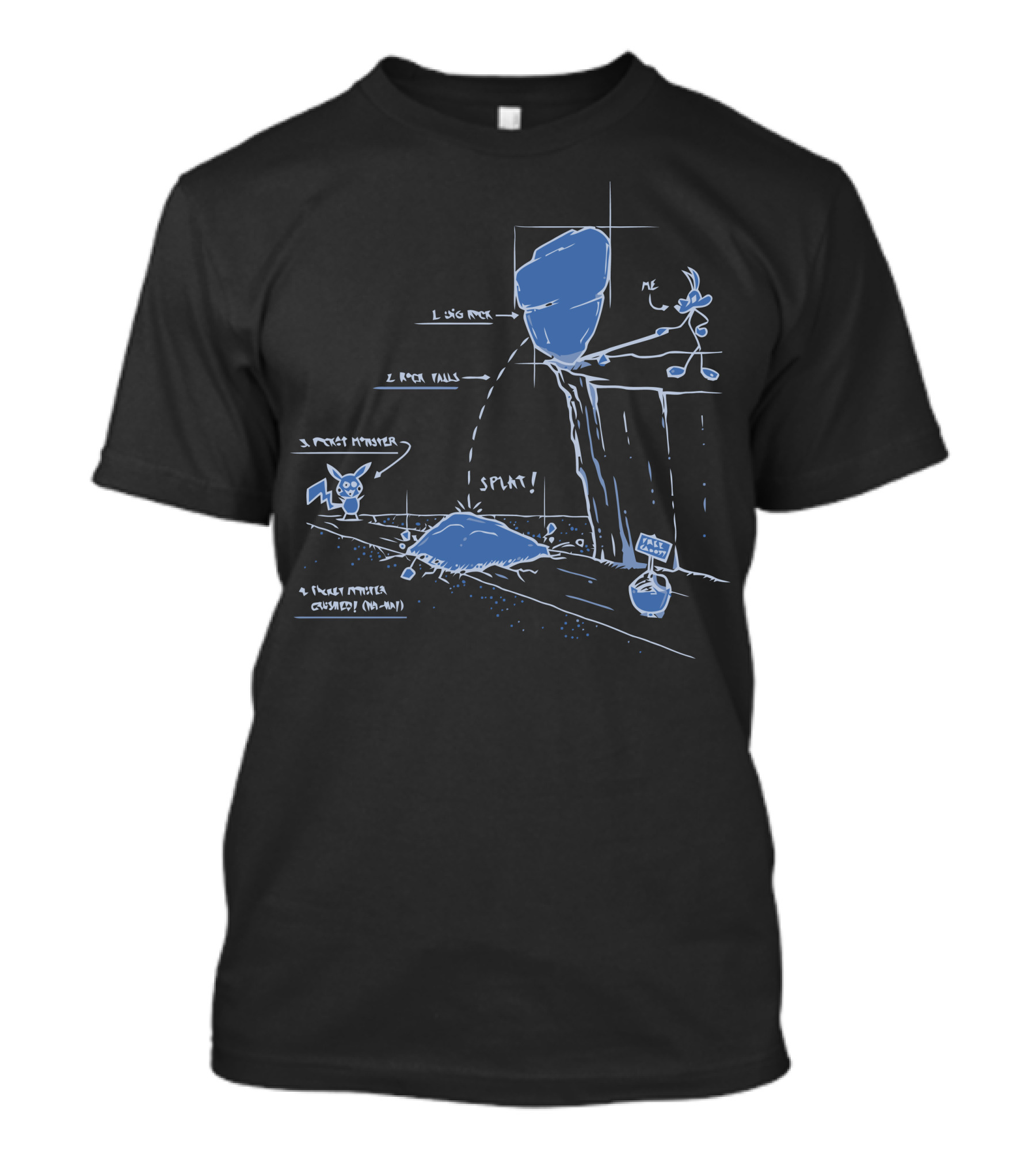 How To Catch Them Pocket Monster Crusade Blueprint With Big Rock And Splat Plan T-Shirt