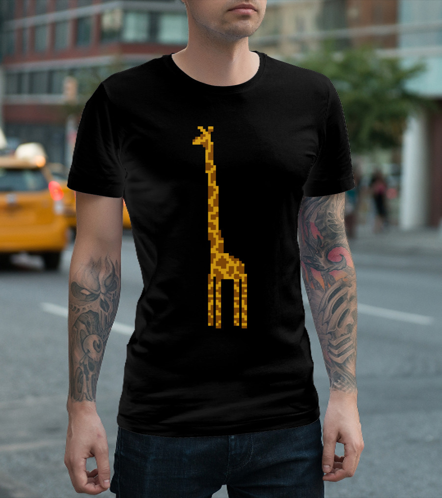 Pixel Art Giraffe Pattern I Am Taller Than Most Things T-Shirt