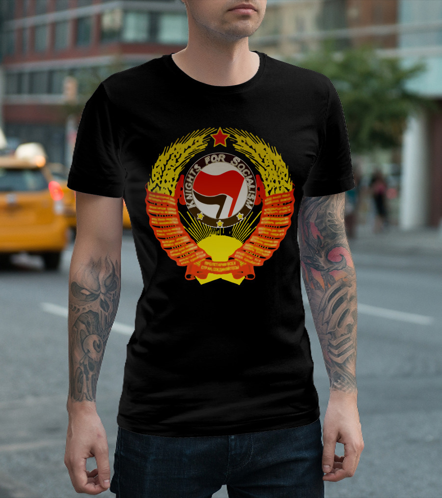 Knights For Socialism Soviet Emblem Antifa Symbol Together We Rise T-Shirt