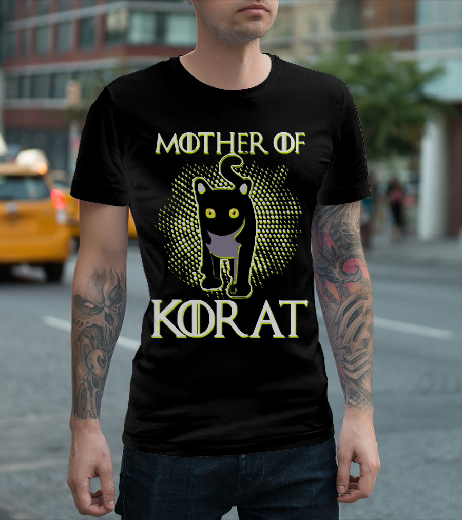 Mother of Korat Cat with Yellow Eyes T-Shirt