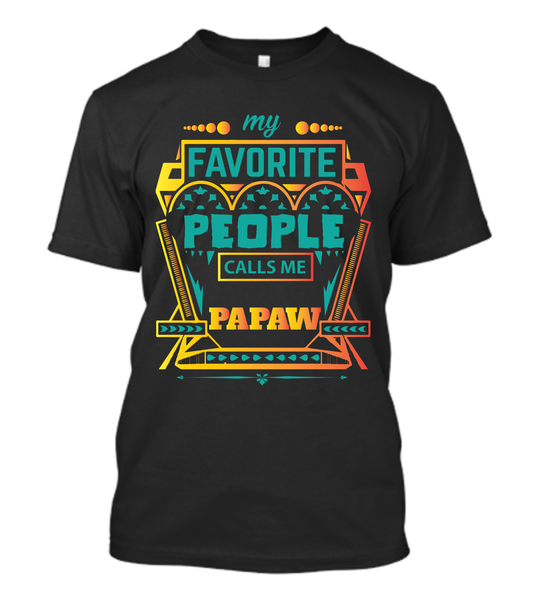 My Favorite People Calls Me Papaw Vintage Retro Geometric T-Shirt