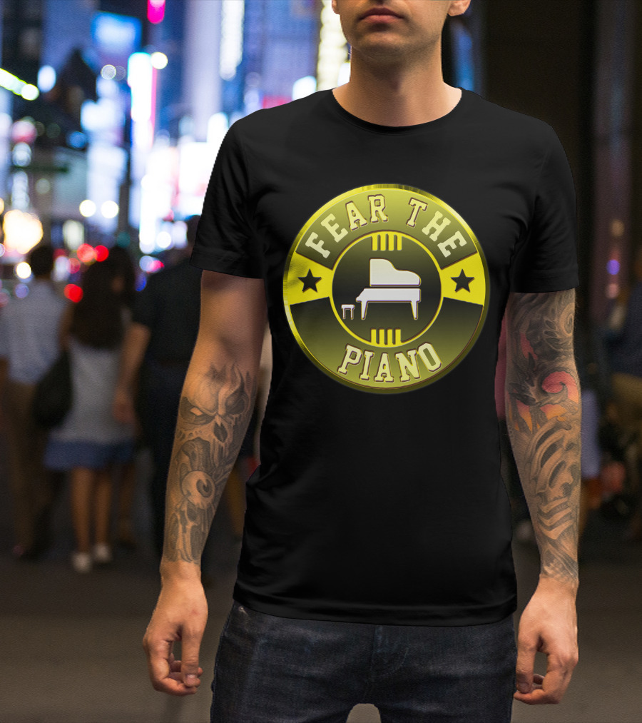 Fear The Piano Grand Piano Emblem T-Shirt