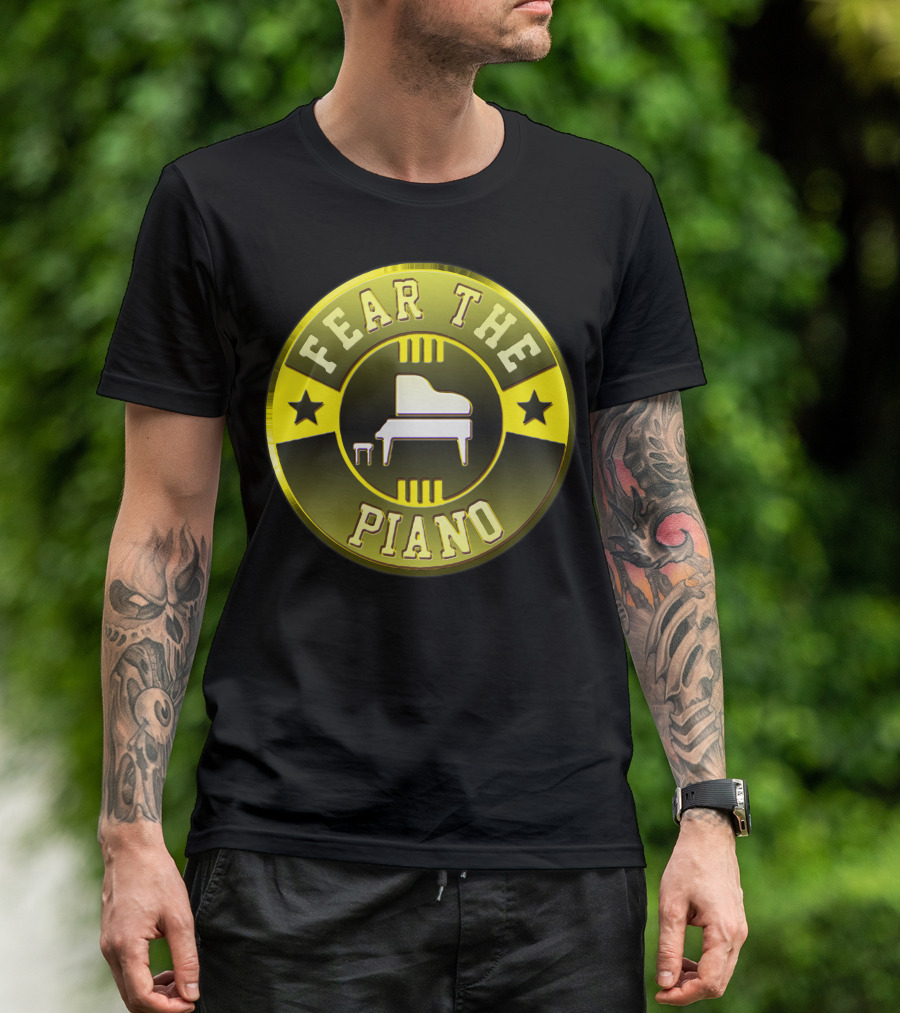 Fear The Piano Grand Piano Emblem T-Shirt