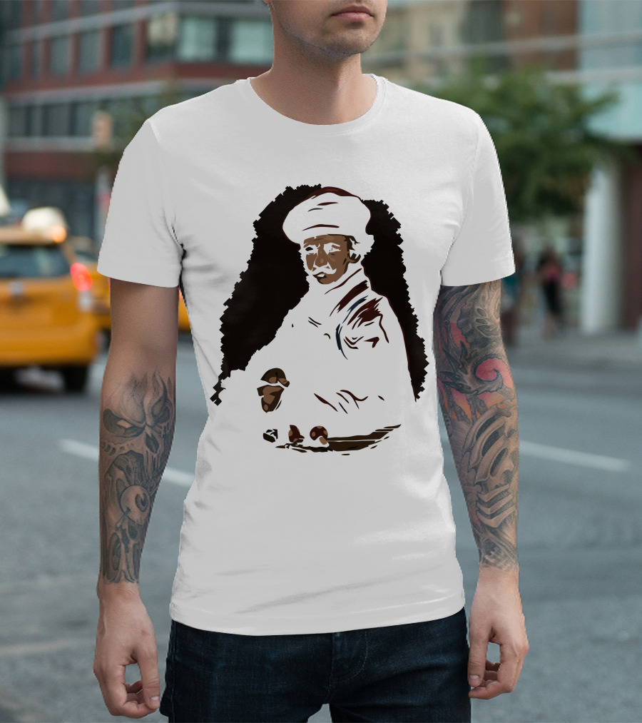 Plumber Holding Pipe Wrench in Classic Rembrandt T-Shirt