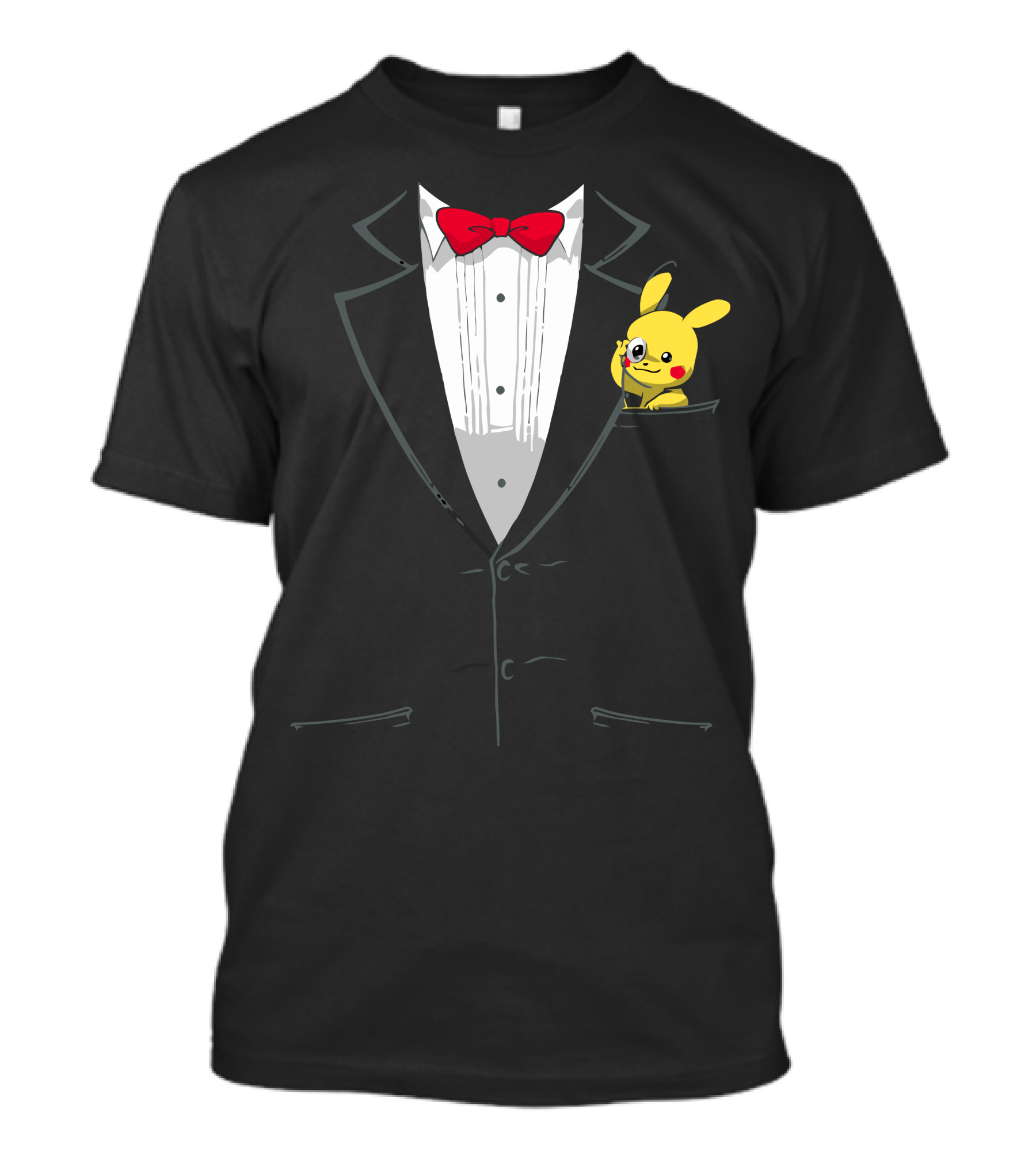 Pocket Posh Pikachu Tuxedo Bow Tie T-Shirt