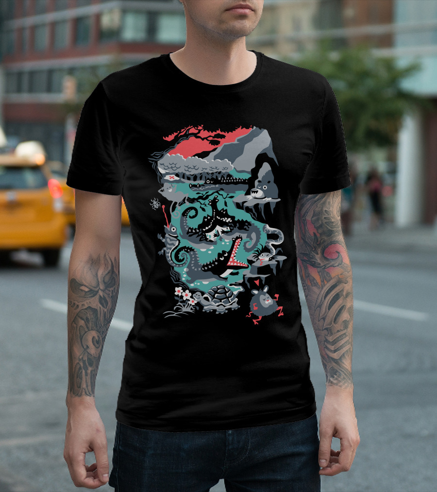 Positive Thinking Monster Adventure in Colorful Jungle Cave T-Shirt